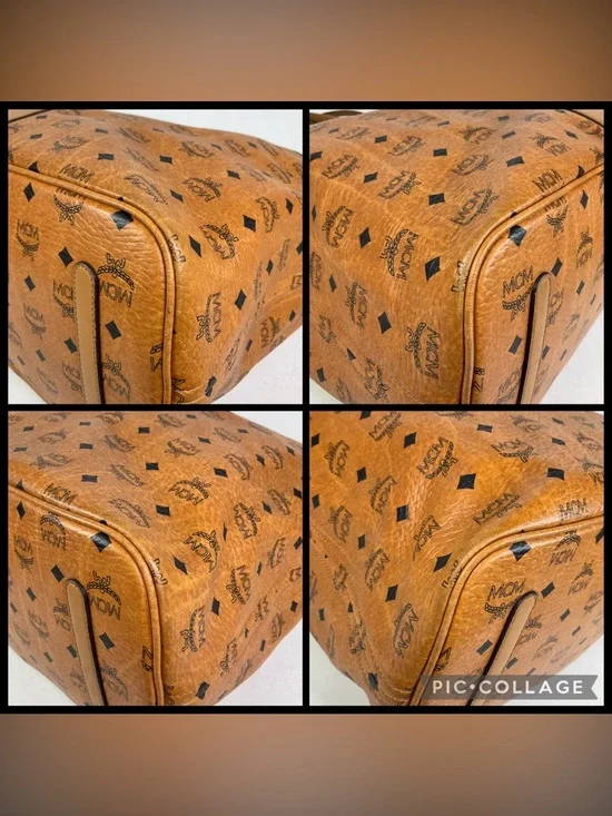 MCM Liz Large Reversible Visetos Brown Cognac Shopper Tote Bag - Picture 14 of 16